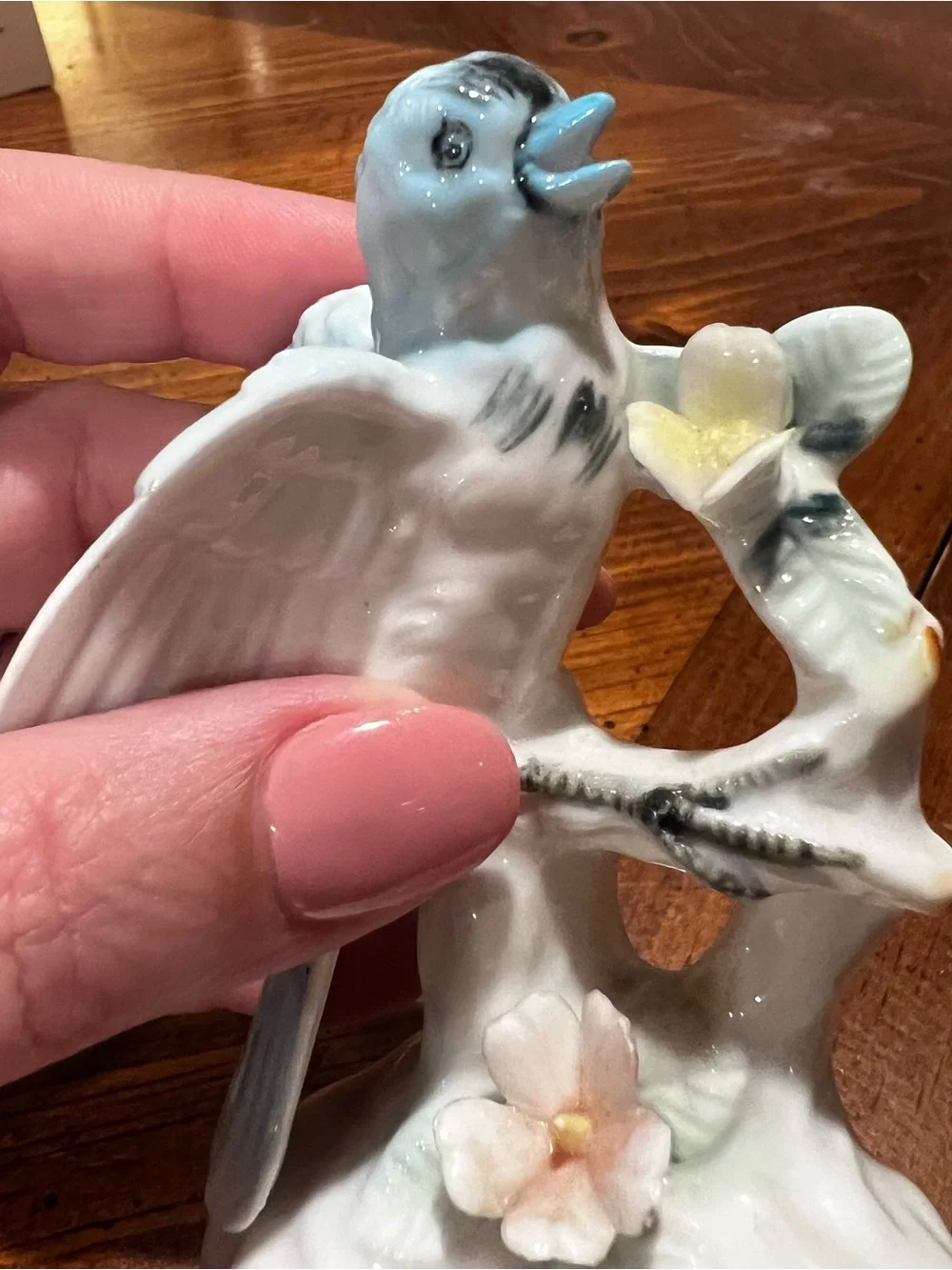 Vtg Ardalt Lenwile Bluebird Bird Figurine Verithin Porcelain Small Japan Flower